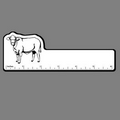6" Ruler W/ Left Profile Outline of a Steer